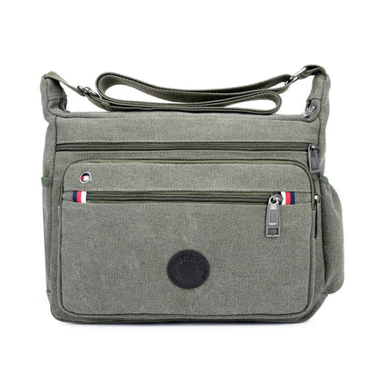 Men Canvas Travel Shoulder Bag Casual Crossbody Bags Good Qualtiy Outdoor Handbag Travel School Retro Tote Zipper Messenger Bag