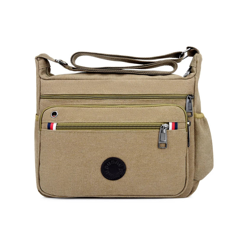 Men Canvas Travel Shoulder Bag Casual Crossbody Bags Good Qualtiy Outdoor Handbag Travel School Retro Tote Zipper Messenger Bag