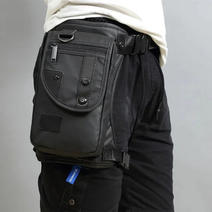 Men Canvas/Waterproof Nylon Drop Hip Belt Leg Bag for Motorcycle Rider Messenger Cross Body Bum Thigh Fanny Waist Pack Bags