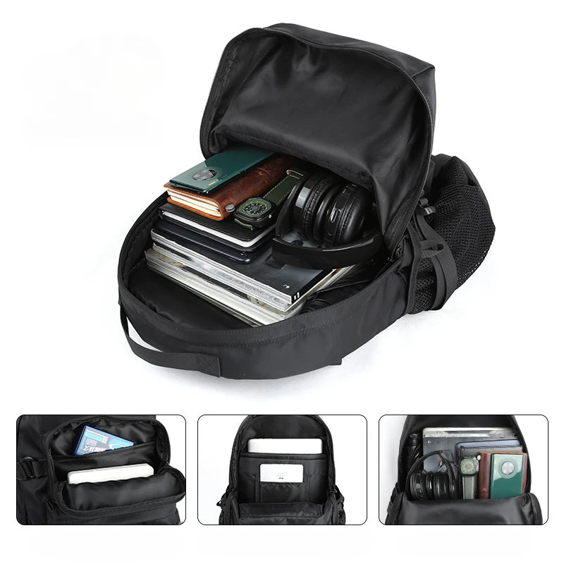 Men Casual Backpack Large Capacity Travel Bag Outdoor Street Style Waterproof Laptop Backpack Schoolbag Male Fashion Bag