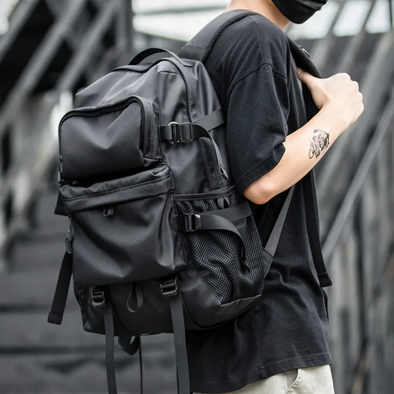 Men Casual Backpack Large Capacity Travel Bag Outdoor Street Style Waterproof Laptop Backpack Schoolbag Male Fashion Bag