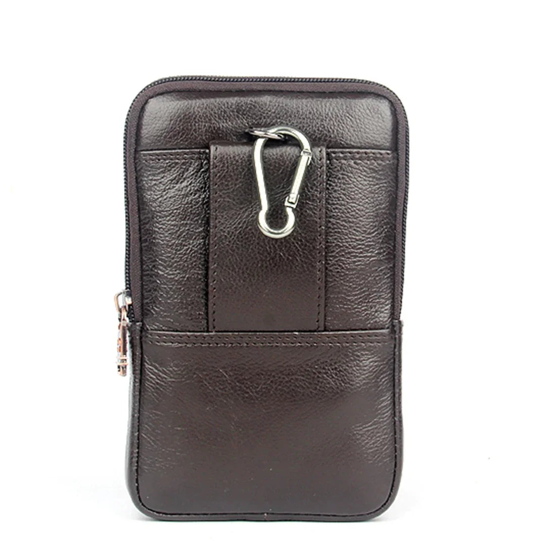 Men Cell/Mobile Phone Case Waist Belt Bag Genuine Leather ID Card Cigarette Pocket Cowhide Male Hip Purse Fanny Pack Hook Bags