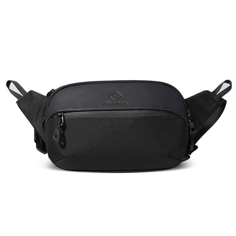 Men Chest Bag Casual Fanny Waist Packs Message Bag Waterproof Travel Belt Bag Pouch For Money Phone Mini Pad Shoulder Black Bag