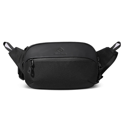 Men Chest Bag Casual Fanny Waist Packs Message Bag Waterproof Travel Belt Bag Pouch For Money Phone Mini Pad Shoulder Black Bag
