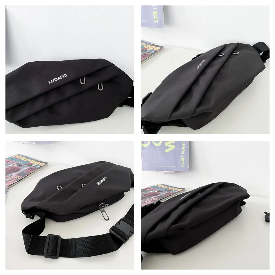 Men Chest Pack Crossbody Bag For Men Zipper Pocket Fashion Sling Bags Man Travel Bag Functional Outdoor Nylon Chest Pack