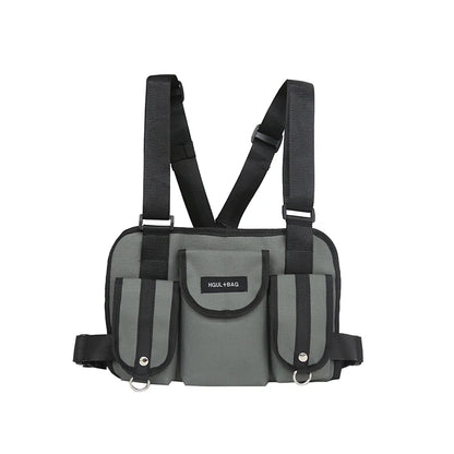 Men Chest Pack Rig Hip Hop Streetwear Unisex Cool Functional Tactical Shoulder Anti Theft Waist Bag Purse  Punck Style Backpack