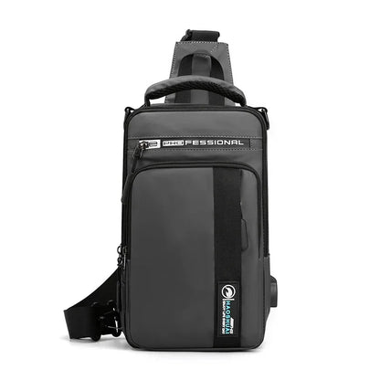 Men Chest Pack Shoulder Bag Backpack with USB Charging Port Travel Designer Male Nylon Sling Messenger Cross body Bags Rucksack