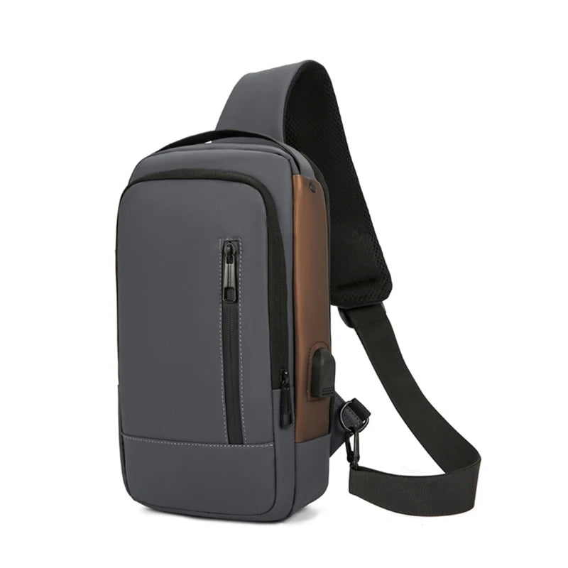 Men Chest Sling Bag Antitheft Shoulder Bag with Password Lock Outdoor Sports Bag