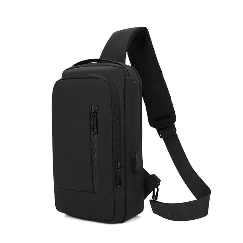 Men Chest Sling Bag Antitheft Shoulder Bag with Password Lock Outdoor Sports Bag
