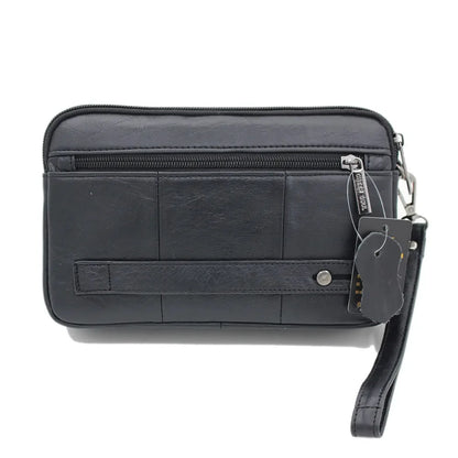 Men Clutch Purse Handy Genuine Leather Business Mobile Cell Phone Case Handbags Purses Male Money Wrist Wallet Bag