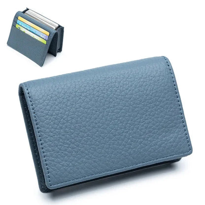 Men Cow Genuine Business Name Holder Unisex Bifold Leather Credit Case Women Coin Purse Bank Card ID Holders