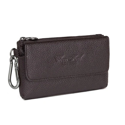 Men Cowhide Genuine Leather Hook Waist Pack Bag Hip Bum Coin Purse Pocuh Male Cell Mobile Phone Case Cover Skin Belt Fanny Bags