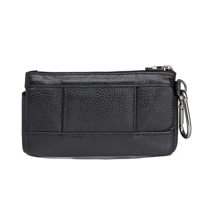 Men Cowhide Genuine Leather Hook Waist Pack Bag Hip Bum Coin Purse Pocuh Male Cell Mobile Phone Case Cover Skin Belt Fanny Bags