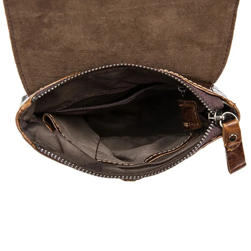 Men Crocodile Classic Briefcase retro Man Genuine Leather Shoulder messenger men luxury designer mens bag