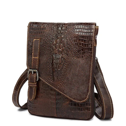 Men Crocodile Classic Briefcase retro Man Genuine Leather Shoulder messenger men luxury designer mens bag