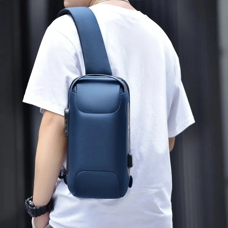 Men Cross Body Chest Pack Side Bag Rucksack Oxford Waterproof Anti-theft Short Trip Motorcycle Male Sling Backpack Shoulder Bags