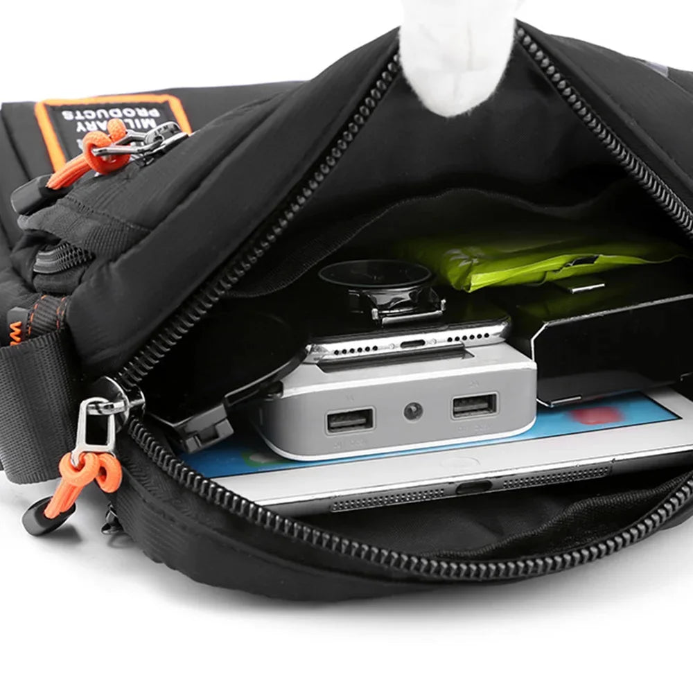 Men Cross Body Messenger Shoulder Multi-Purpose Fashion Casual Travel Military Waterproof Nylon Male Small Crossbody Bag