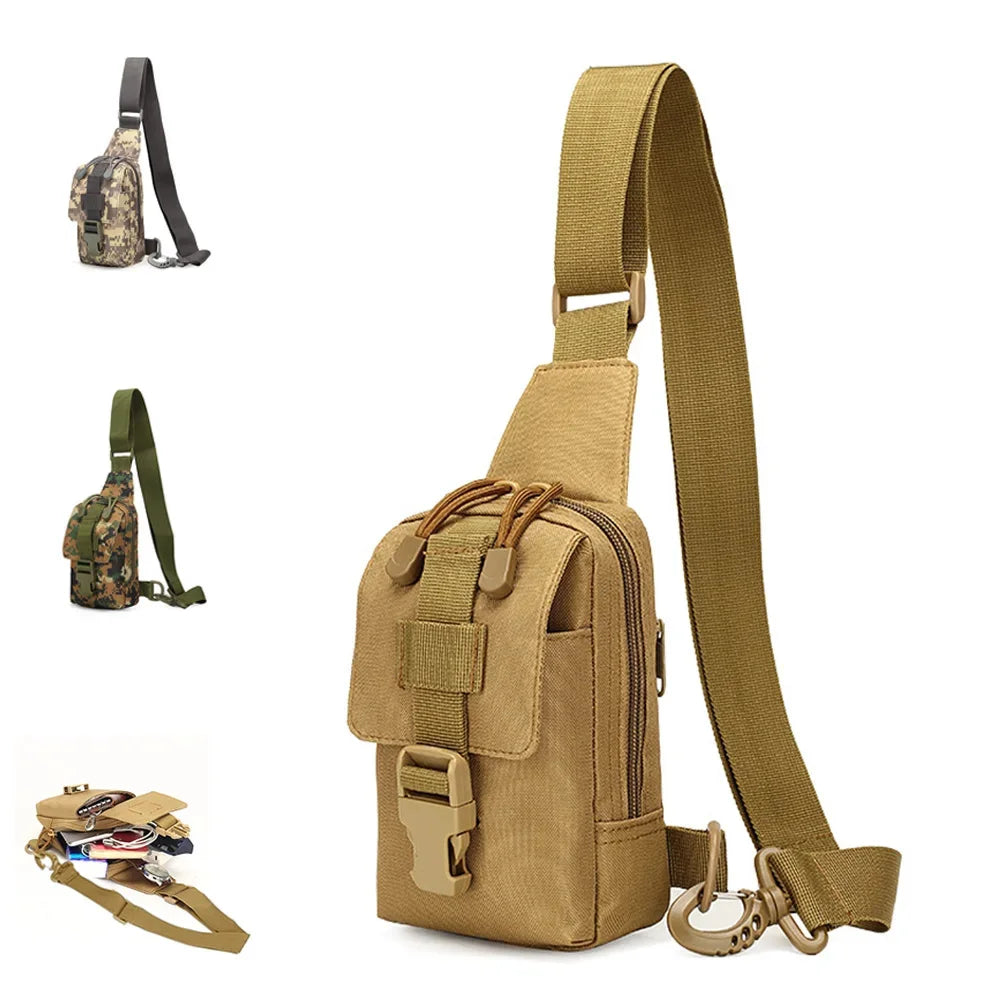 Men Cross Body Shoulder Chest Bag Mini Sling Backpack Outdoor Sports Military MOLLE Male Nylon Cell Mobile Phone Case Bags Puse