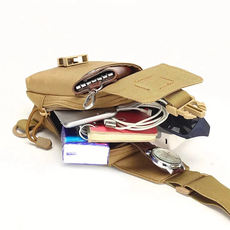 Men Cross Body Shoulder Chest Bag Mini Sling Backpack Outdoor Sports Military MOLLE Male Nylon Cell Mobile Phone Case Bags Puse