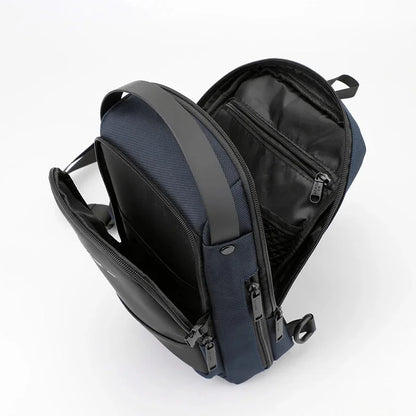 Men Cross Body Shoulder Chest Sling Backpack with USB Charging Port Travel Waterproof Nylon Male Crossbody Messenger Bag