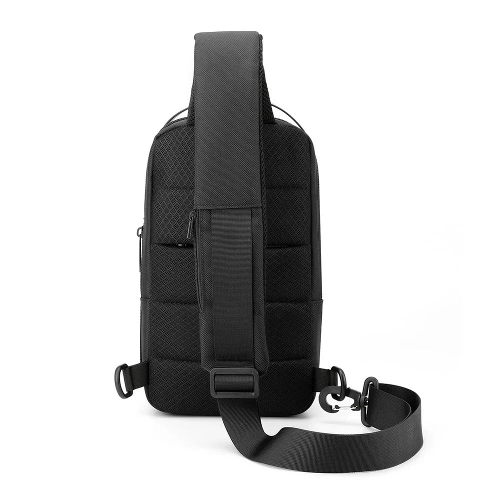 Men Cross Body Shoulder Chest Sling Backpack with USB Charging Port Travel Waterproof Nylon Male Crossbody Messenger Bag