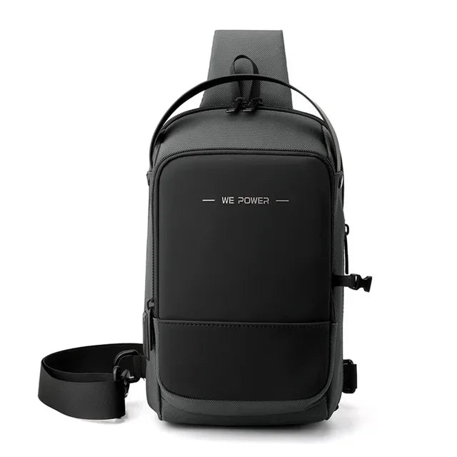 Men Cross Body Shoulder Chest Sling Backpack with USB Charging Port Travel Waterproof Nylon Male Crossbody Messenger Bag