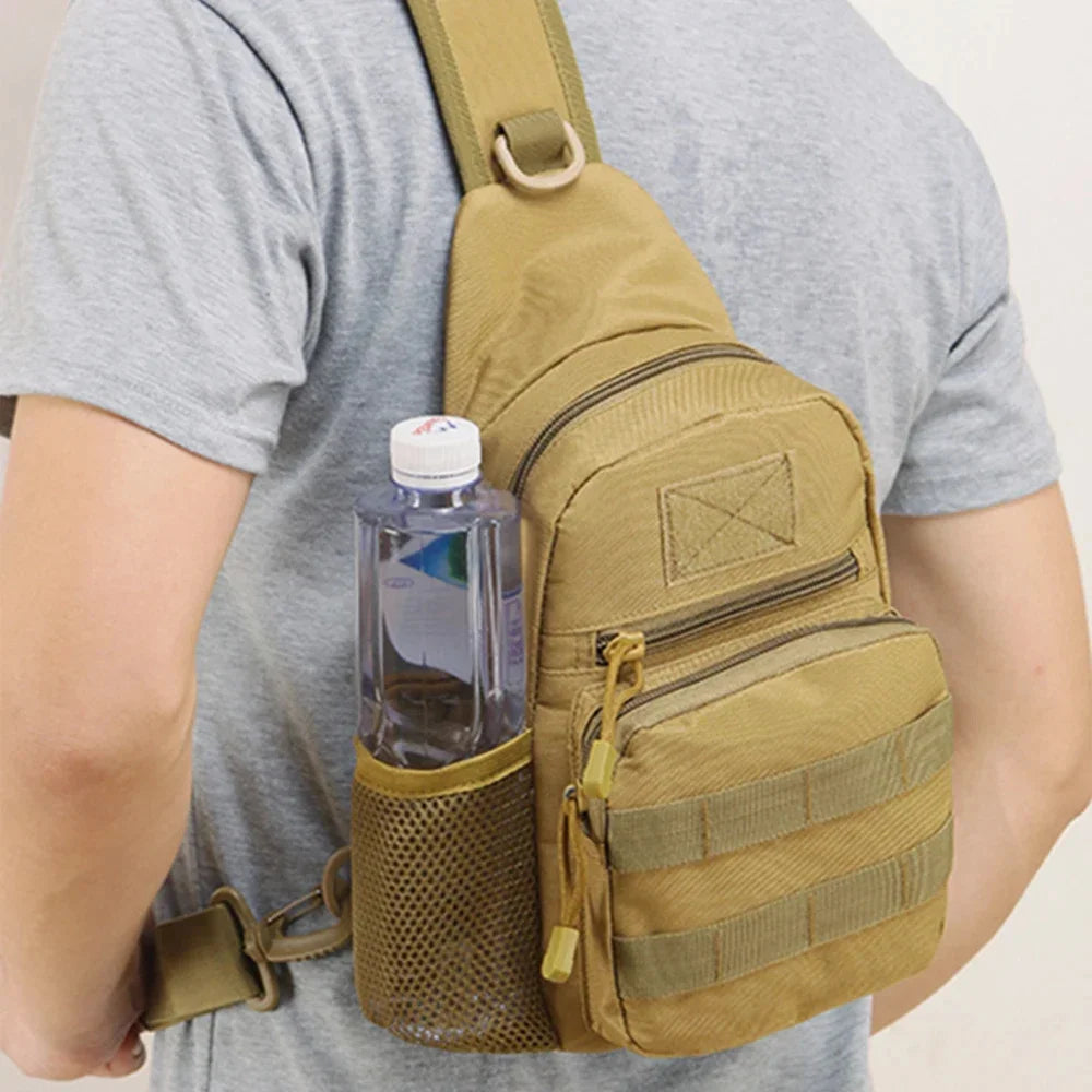Men Cross Body Shoulder Chest Travel Outdoor Sports Climb Water Bottle Hiking Male Messenger Bag Sling Backpack