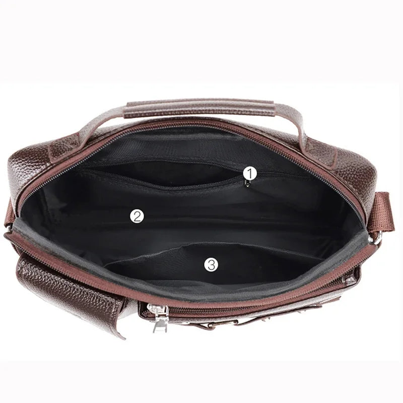 Men Cross body One Shoulder Business Briefcases Casual Laptop Retro Office Male Messenger Top Handle Bag Handbag