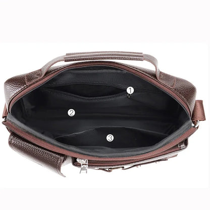 Men Cross body One Shoulder Business Briefcases Casual Laptop Retro Office Male Messenger Top Handle Bag Handbag
