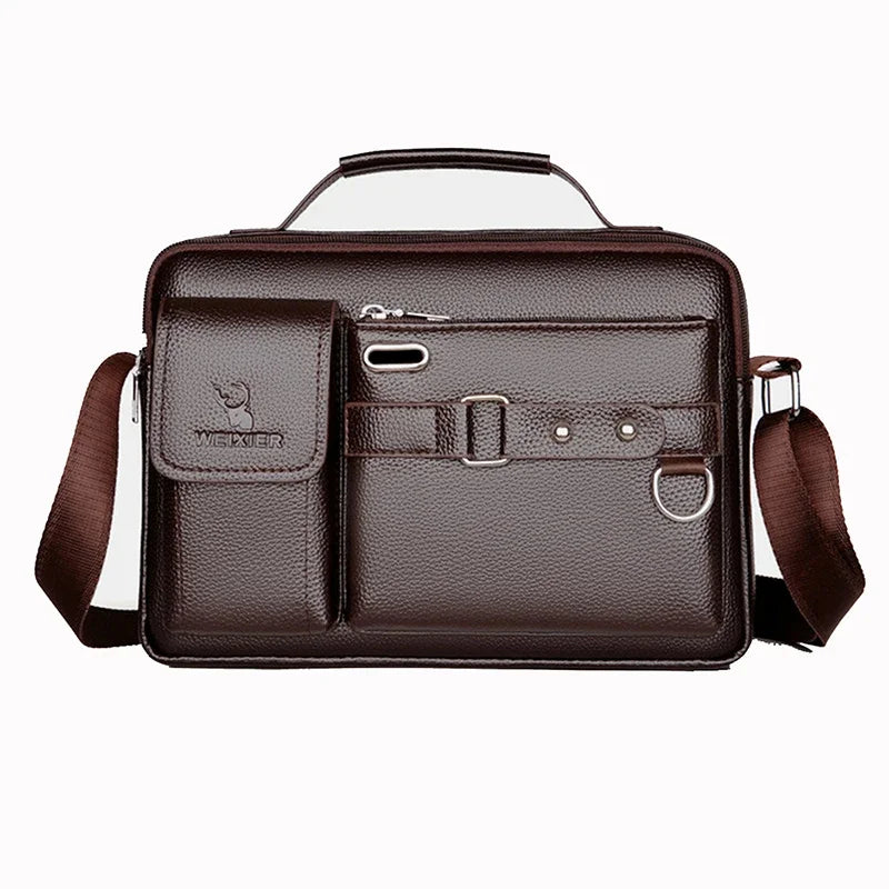 Men Cross body One Shoulder Business Briefcases Casual Laptop Retro Office Male Messenger Top Handle Bag Handbag