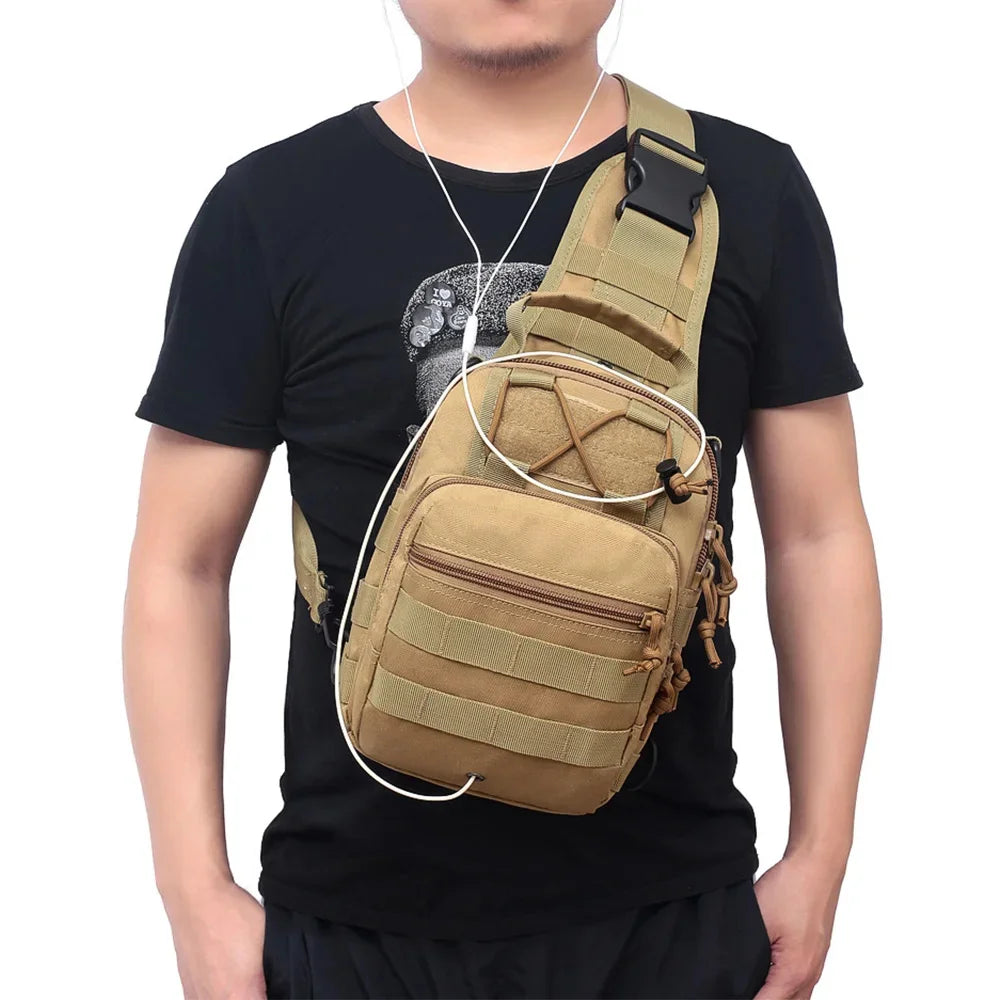 Men Cross body Sling Backpack Shoulder Chest Travel Outdoor Sports Climb Tactical Military Nylon Male Side Messenger Bag