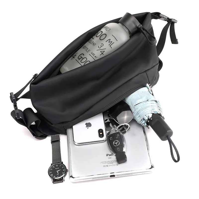 Men Cross body Sling Chest Shoulder Bag Travel Sports Hiking Fashion Casual Male Messenger Bags Mini Backpack 4 Uses