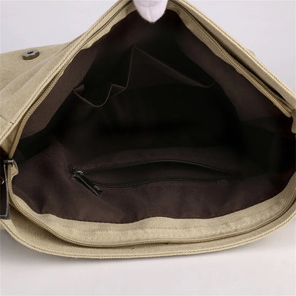 Men Crossbody Canvas Bag Simplicity Senior Briefcase Shoulder Bag Large Capacity Male Messenger Bag Travel Business Canvas Bags