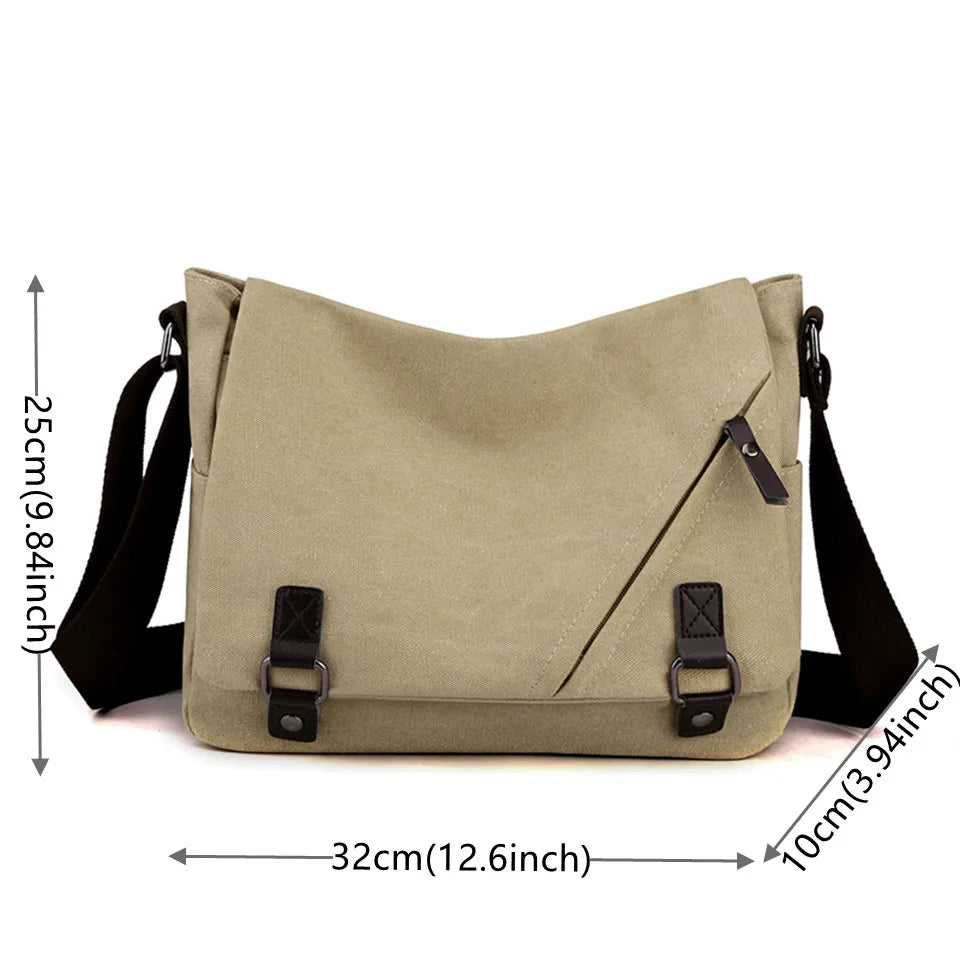 Men Crossbody Canvas Bag Simplicity Senior Briefcase Shoulder Bag Large Capacity Male Messenger Bag Travel Business Canvas Bags