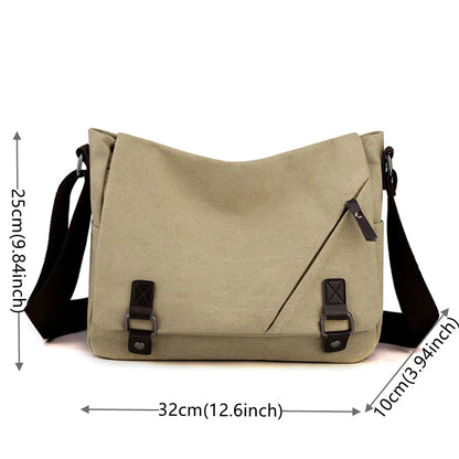 Men Crossbody Canvas Bag Simplicity Senior Briefcase Shoulder Bag Large Capacity Male Messenger Bag Travel Business Canvas Bags