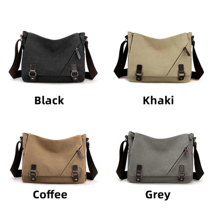 Men Crossbody Canvas Bag Simplicity Senior Briefcase Shoulder Bag Large Capacity Male Messenger Bag Travel Business Canvas Bags