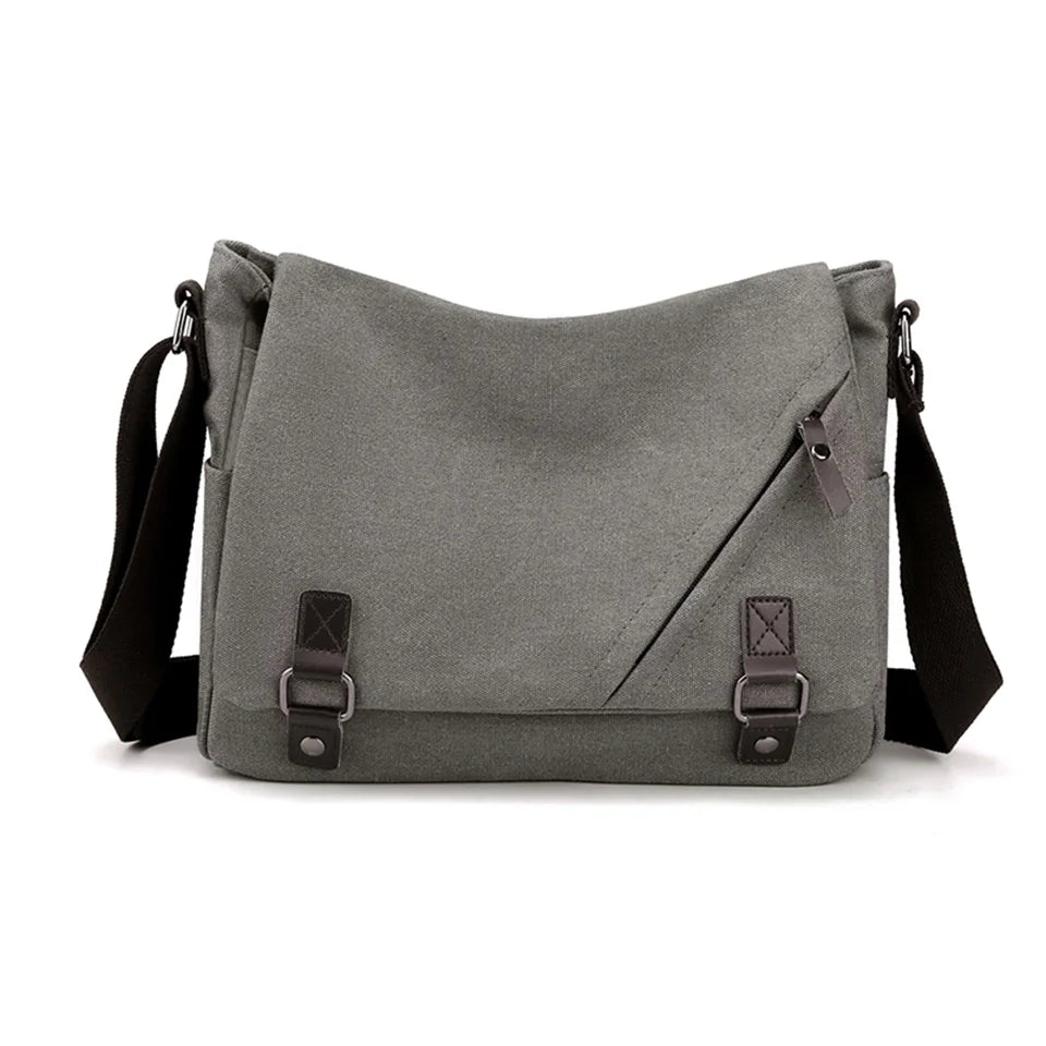 Men Crossbody Canvas Bag Simplicity Senior Briefcase Shoulder Bag Large Capacity Male Messenger Bag Travel Business Canvas Bags