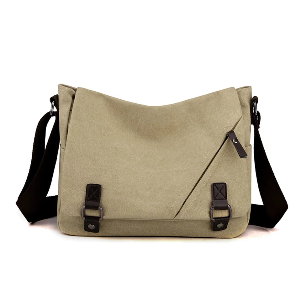 Men Crossbody Canvas Bag Simplicity Senior Briefcase Shoulder Bag Large Capacity Male Messenger Bag Travel Business Canvas Bags