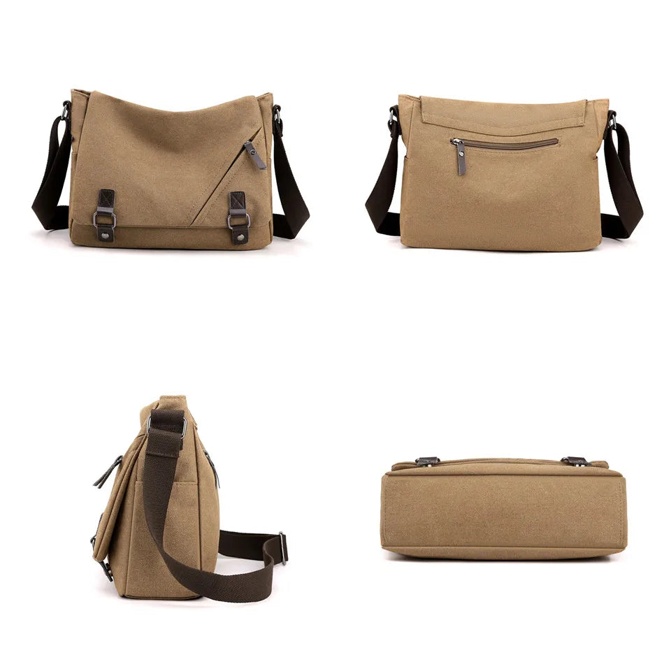 Men Crossbody Canvas Bag Simplicity Senior Briefcase Shoulder Bag Large Capacity Male Messenger Bag Travel Business Canvas Bags