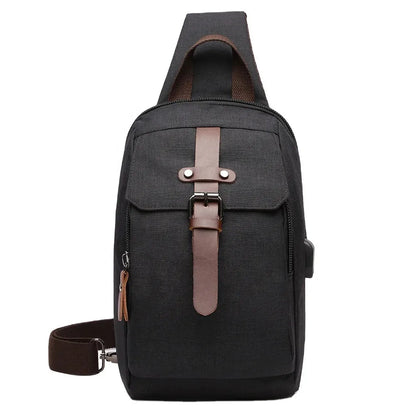 Men Crossbody Small Sling Bag waterproof Multifunction Shoulder Bag Outdoor Sport Shoulder Chest Daily Picnic Canvas Bag