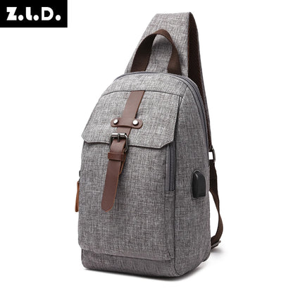 Men Crossbody Small Sling Bag waterproof Multifunction Shoulder Bag Outdoor Sport Shoulder Chest Daily Picnic Canvas Bag