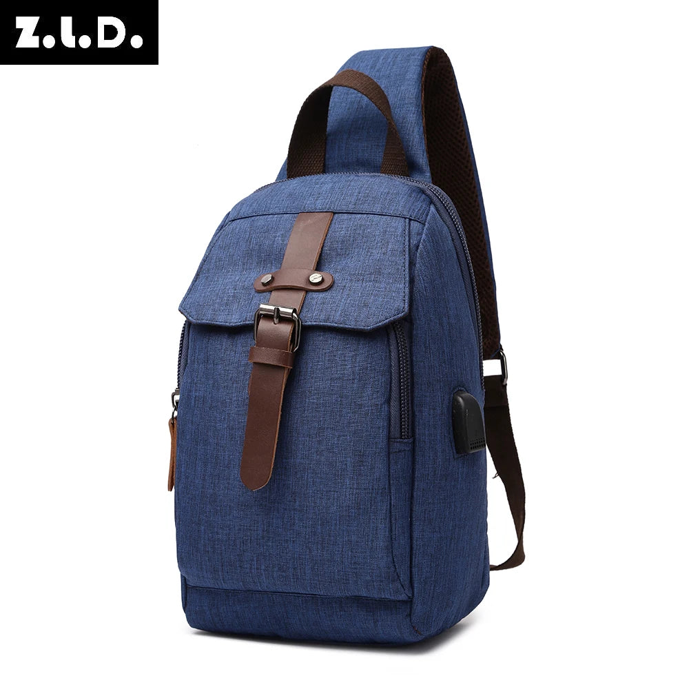 Men Crossbody Small Sling Bag waterproof Multifunction Shoulder Bag Outdoor Sport Shoulder Chest Daily Picnic Canvas Bag