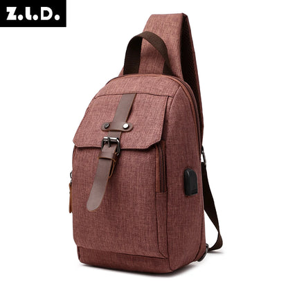 Men Crossbody Small Sling Bag waterproof Multifunction Shoulder Bag Outdoor Sport Shoulder Chest Daily Picnic Canvas Bag