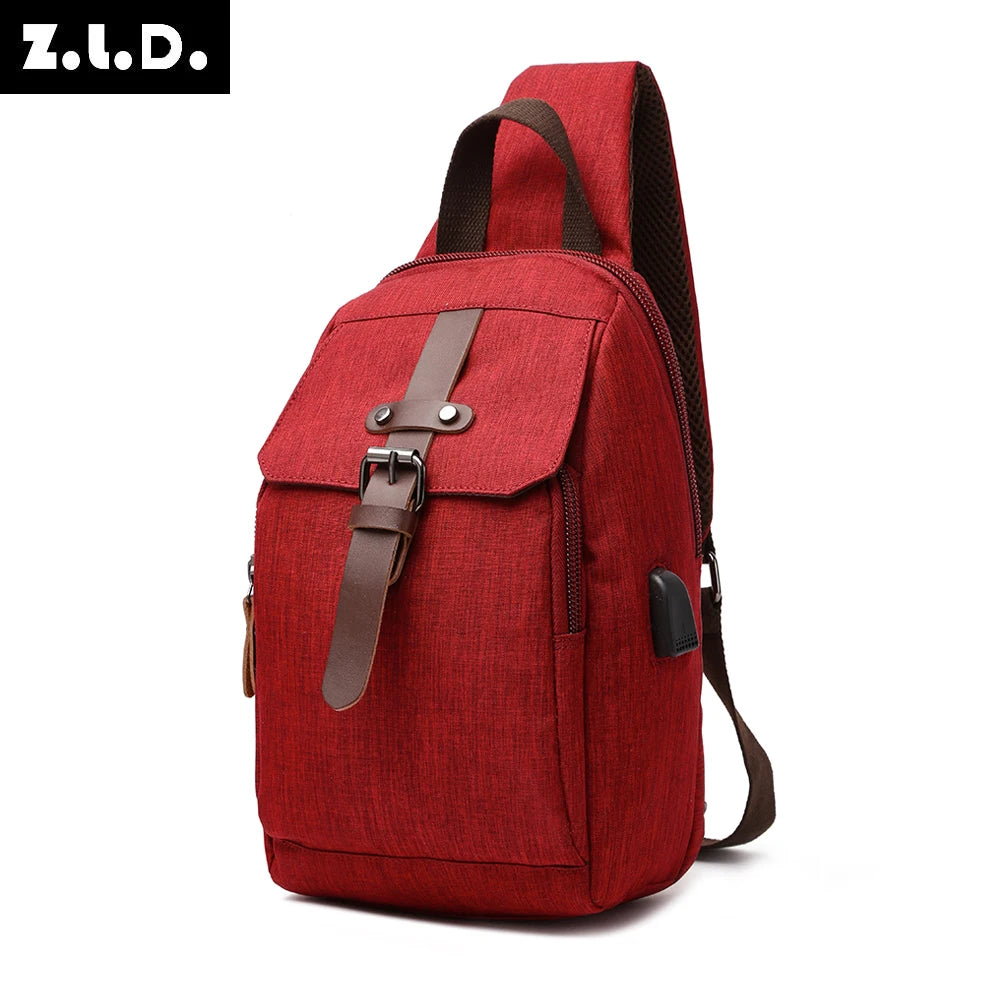 Men Crossbody Small Sling Bag waterproof Multifunction Shoulder Bag Outdoor Sport Shoulder Chest Daily Picnic Canvas Bag