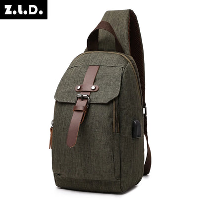 Men Crossbody Small Sling Bag waterproof Multifunction Shoulder Bag Outdoor Sport Shoulder Chest Daily Picnic Canvas Bag