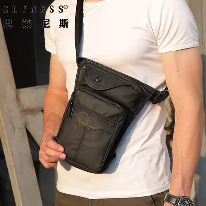 Men Drop Leg Bag Fanny Pack Motorcycle Riding High Quality Nylon Casual Shoulder Cross Body Thigh Male Hip Belt Waist Bags