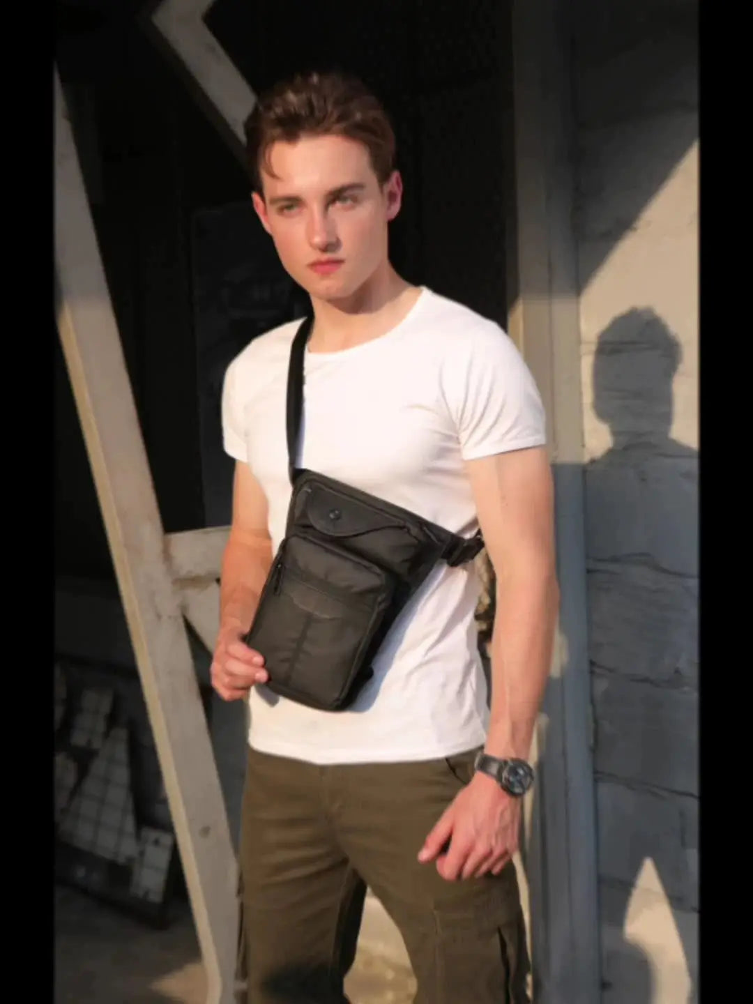 Men Drop Leg Bag Fanny Pack Motorcycle Riding High Quality Nylon  Casual Shoulder Cross Body Thigh Male Hip Belt Waist Bags