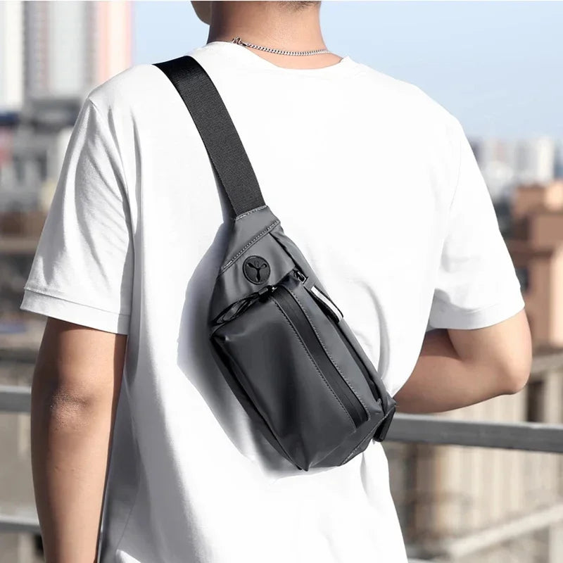 Men Fanny Hip Waist Belt Bag Purse Waterproof Nylon Travel Multi-Pocket Fashion Male Money Pouch Sling Chest Pack Bum Bags