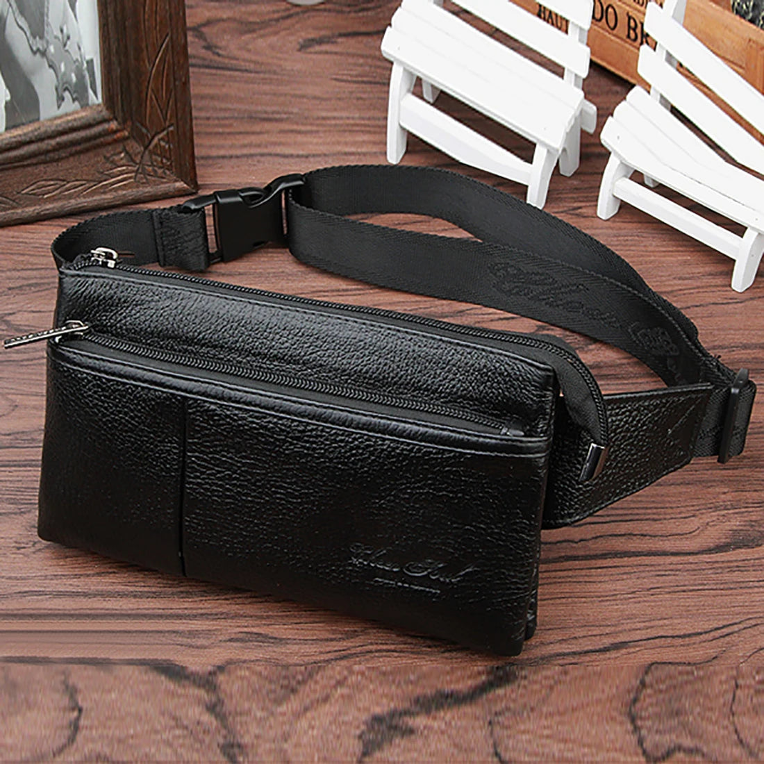 Men Fanny Waist Pack Bag Messenger Sling Chest Genuine Leather Natural Skin Male Real Cowhide Cross body Bag Bum Hip Belt Purse
