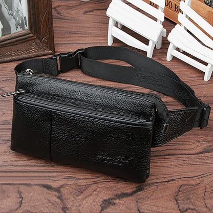 Men Fanny Waist Pack Bag Messenger Sling Chest Genuine Leather Natural Skin Male Real Cowhide Cross body Bag Bum Hip Belt Purse